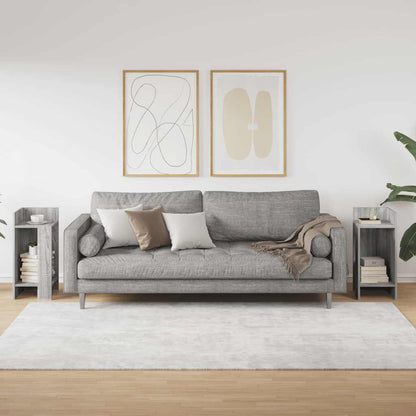 Bijzettafels 2 st met plank 25,5x27x60 cm grijs sonoma eiken