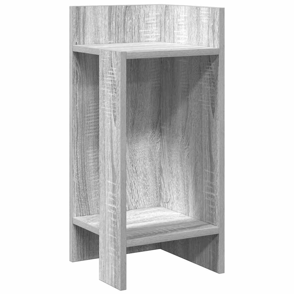 Bijzettafels 2 st met plank 25,5x27x60 cm grijs sonoma eiken