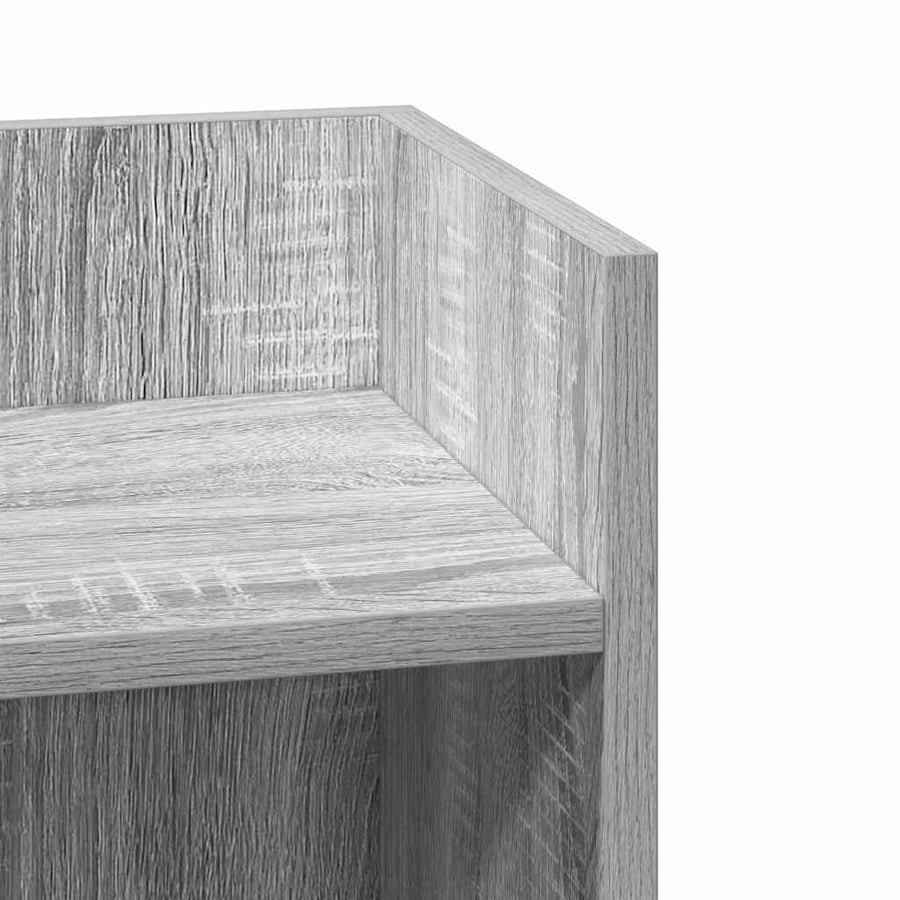 Bijzettafels 2 st met plank 25,5x27x60 cm grijs sonoma eiken