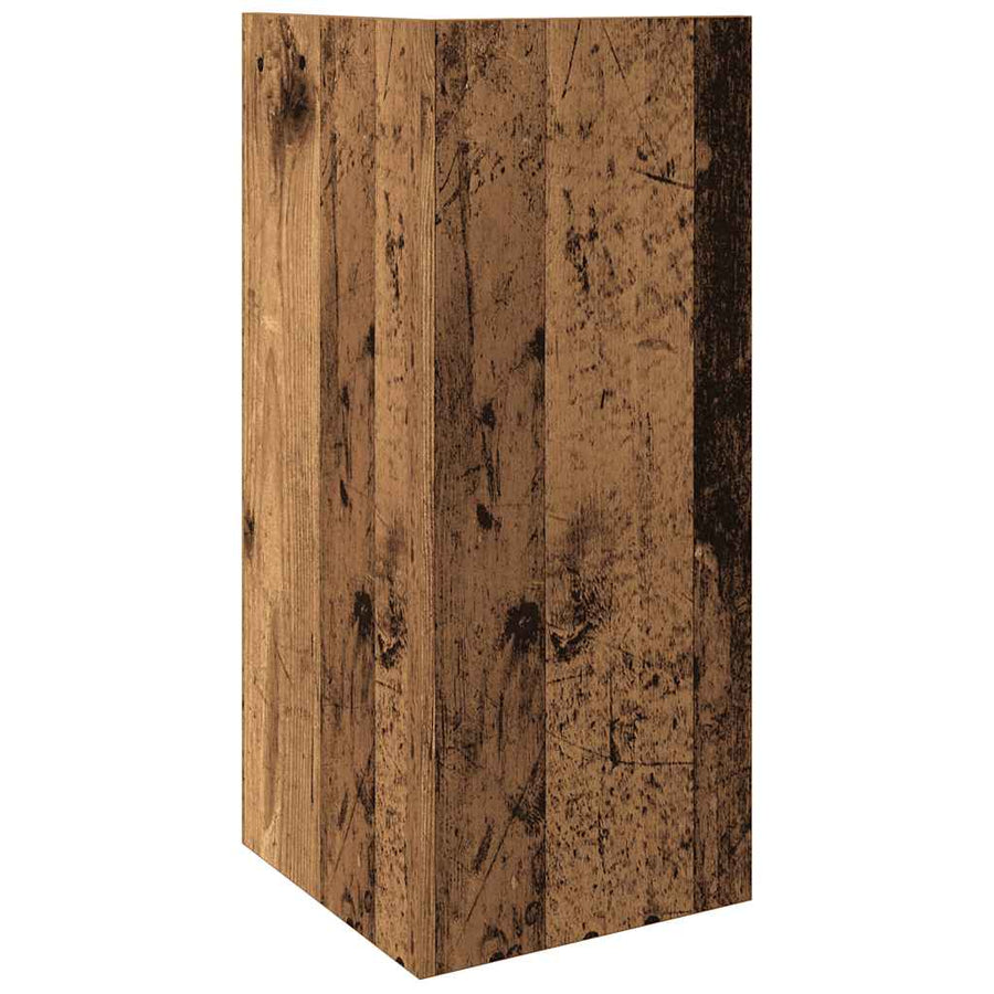 Bijzettafeltje met plank 25,5x27x60 cm oud houtkleurig