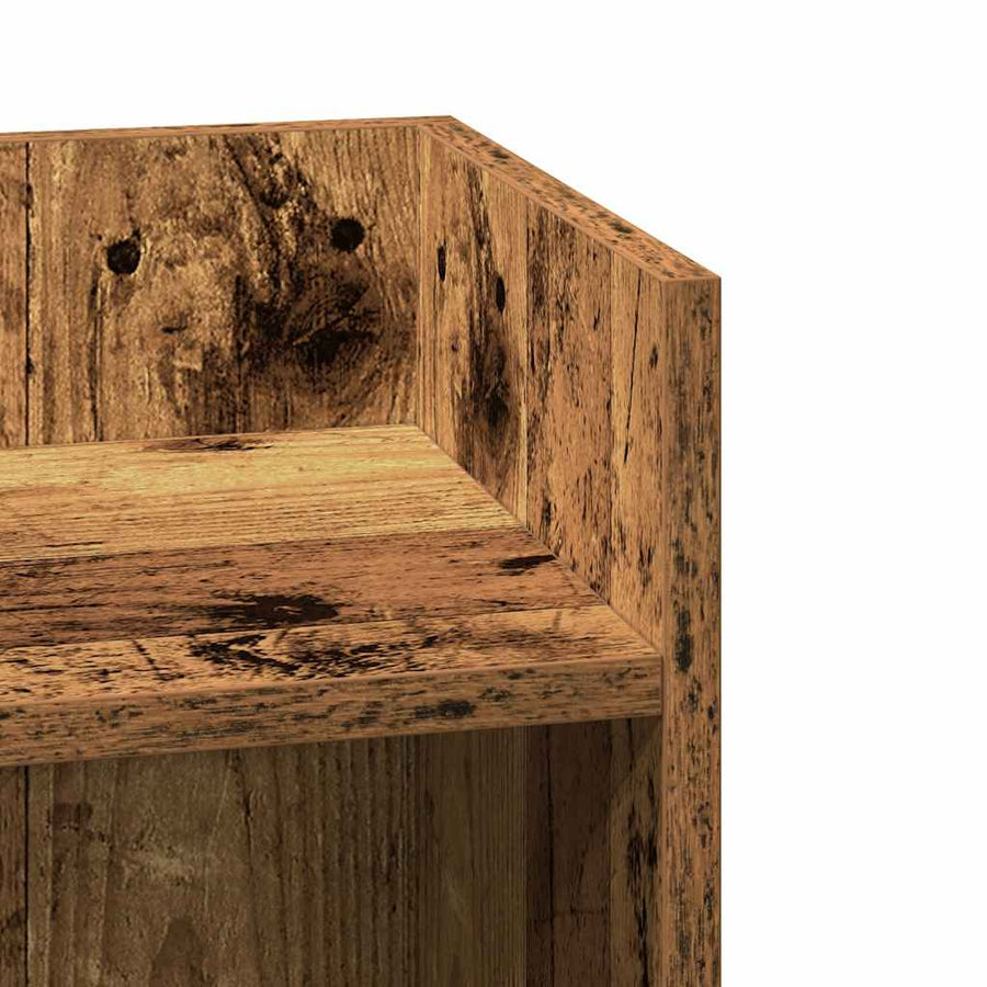 Bijzettafeltje met plank 25,5x27x60 cm oud houtkleurig