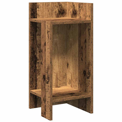 Bijzettafels 2 st met plank 25,5x27x60 cm oud houtkleurig