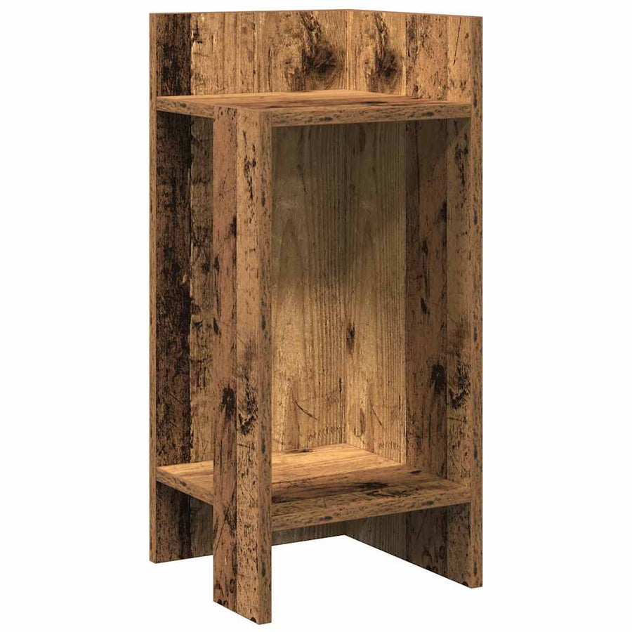 Bijzettafels 2 st met plank 25,5x27x60 cm oud houtkleurig