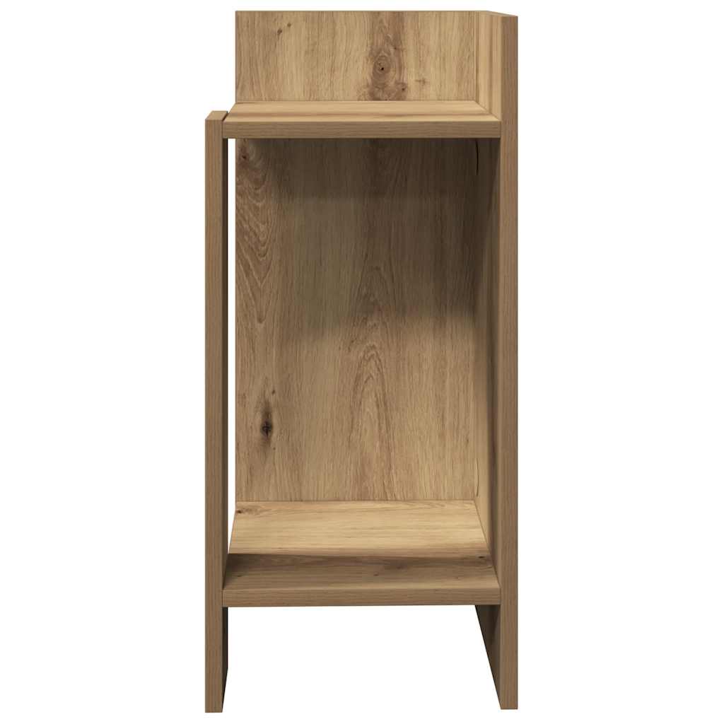 Bijzettafeltje Met Plank 25,5X27X60 Cm Artisanaal Eikenkleur 1 artisanaal eikenkleurig