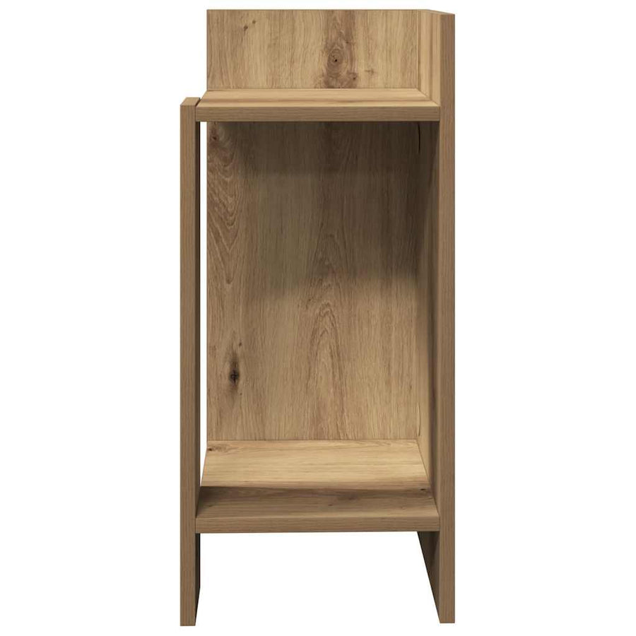 Bijzettafeltje Met Plank 25,5X27X60 Cm Artisanaal Eikenkleur 1 artisanaal eikenkleurig