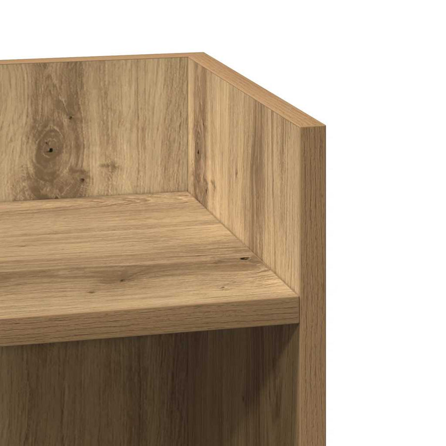 Bijzettafeltje Met Plank 25,5X27X60 Cm Artisanaal Eikenkleur 1 artisanaal eikenkleurig