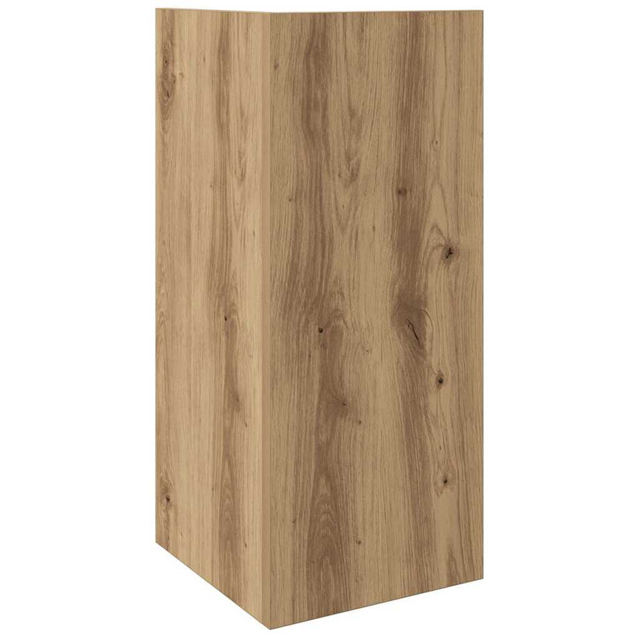Bijzettafels 2 st met plank 25,5x27x60 cm artisanaal eikenkleur
