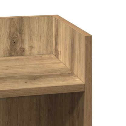 Bijzettafels 2 st met plank 25,5x27x60 cm artisanaal eikenkleur
