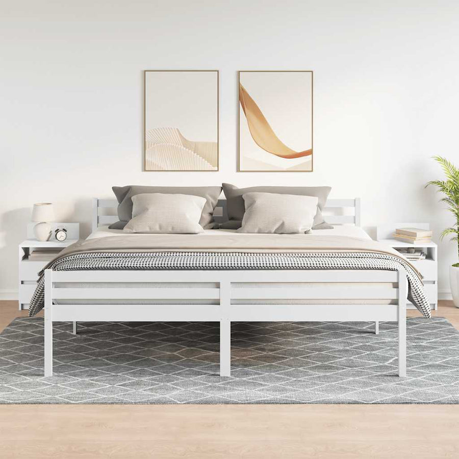 Nachtkastjes 2 st met 2 lades 40x33x60 cm wit