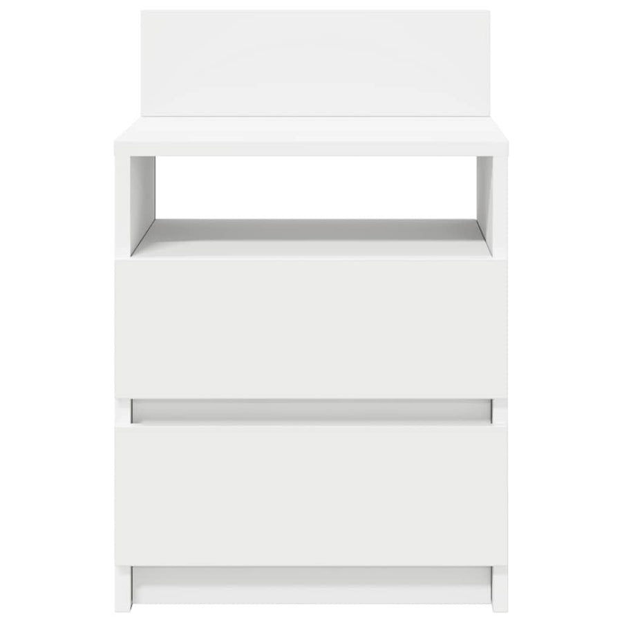 Nachtkastjes 2 st met 2 lades 40x33x60 cm wit