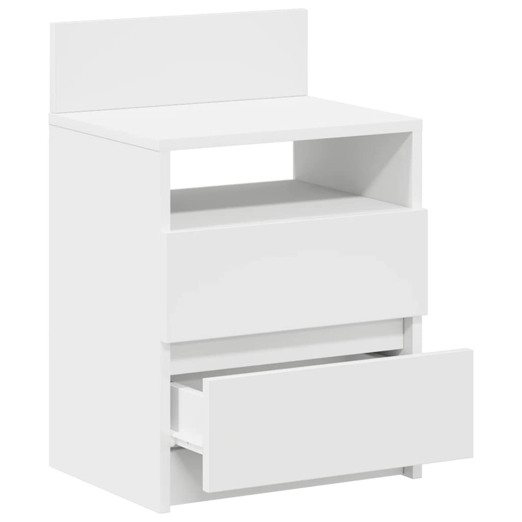 Nachtkastjes 2 st met 2 lades 40x33x60 cm wit