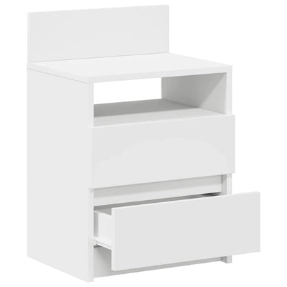 Nachtkastjes 2 st met 2 lades 40x33x60 cm wit