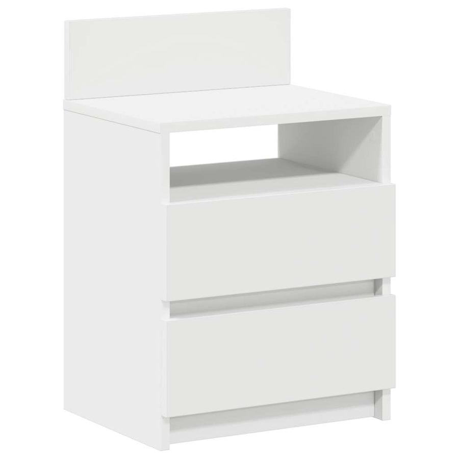 Nachtkastjes 2 st met 2 lades 40x33x60 cm wit