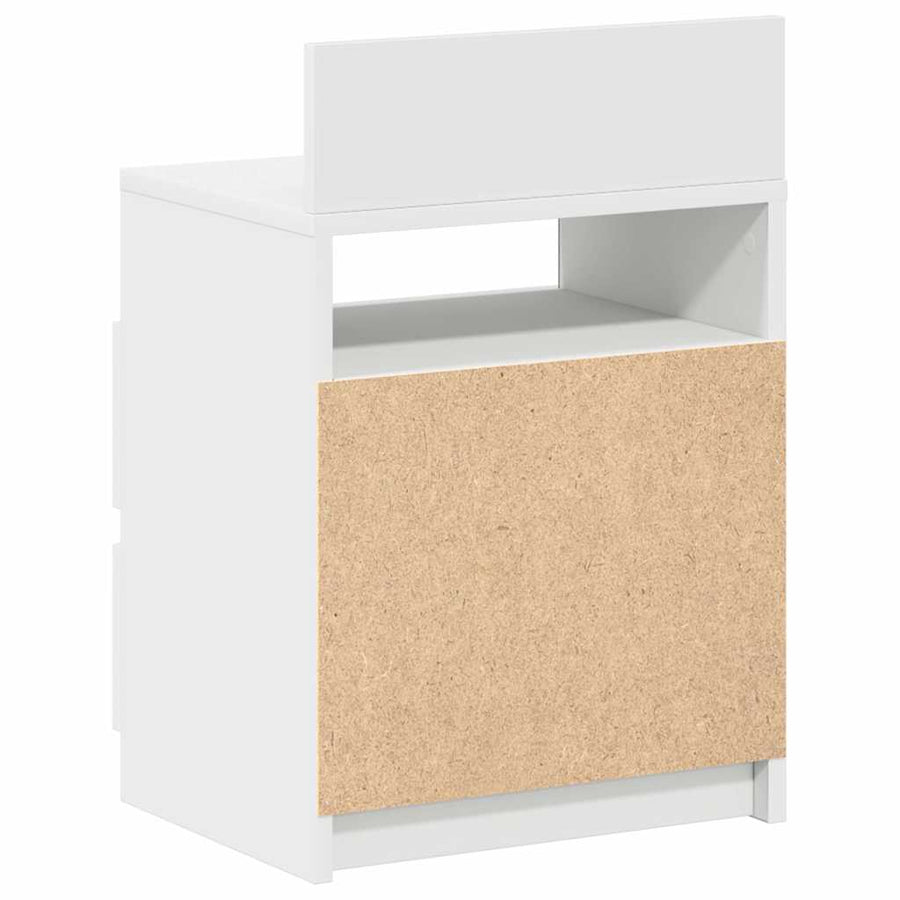 Nachtkastjes 2 st met 2 lades 40x33x60 cm wit