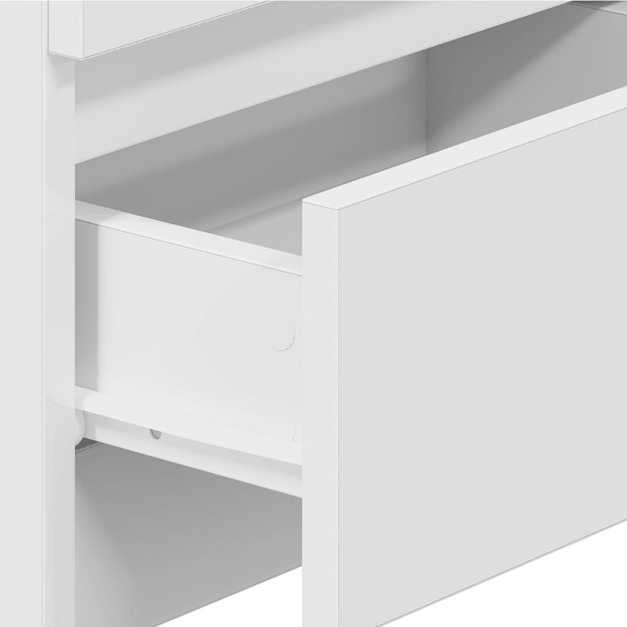 Nachtkastjes 2 st met 2 lades 40x33x60 cm wit