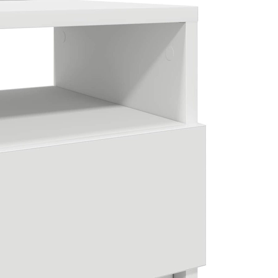 Nachtkastjes 2 st met 2 lades 40x33x60 cm wit