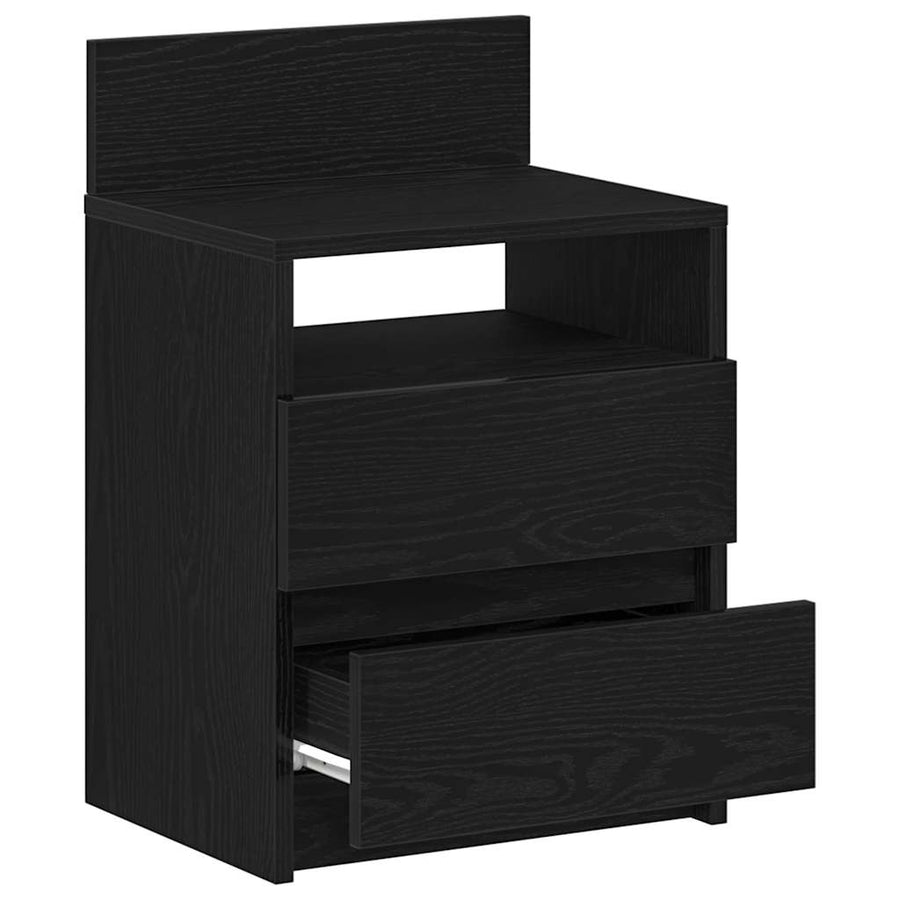 Nachtkastjes 2 st met 2 lades 40x33x60 cm zwart