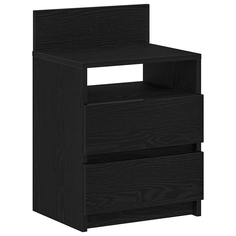 Nachtkastjes 2 st met 2 lades 40x33x60 cm zwart