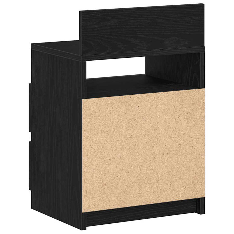 Nachtkastjes 2 st met 2 lades 40x33x60 cm zwart