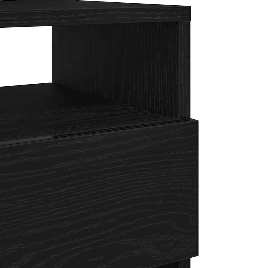 Nachtkastjes 2 st met 2 lades 40x33x60 cm zwart