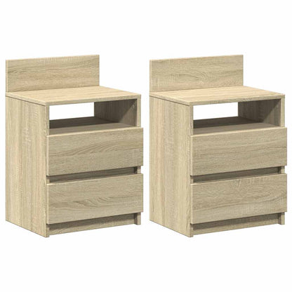 Nachtkastjes 2 st met 2 lades 40x33x60 cm sonoma eikenkleurig