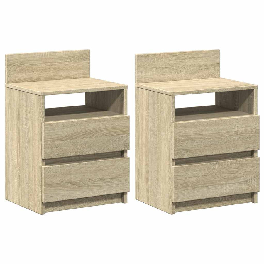 Nachtkastjes 2 st met 2 lades 40x33x60 cm sonoma eikenkleurig