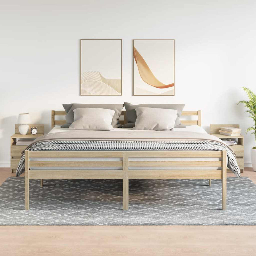 Nachtkastjes 2 st met 2 lades 40x33x60 cm sonoma eikenkleurig