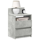 Nightstand with 2 drawers 40x33x60 cm concrete gray