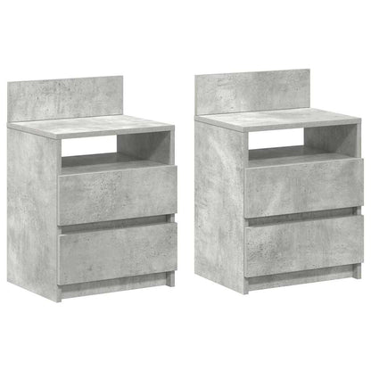 Nachtkastjes 2 st met 2 lades 40x33x60 cm betongrijs