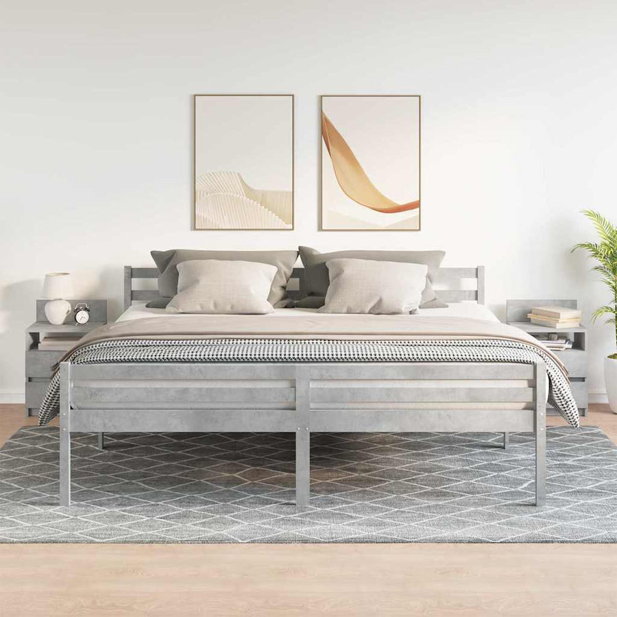 Nachtkastjes 2 st met 2 lades 40x33x60 cm betongrijs