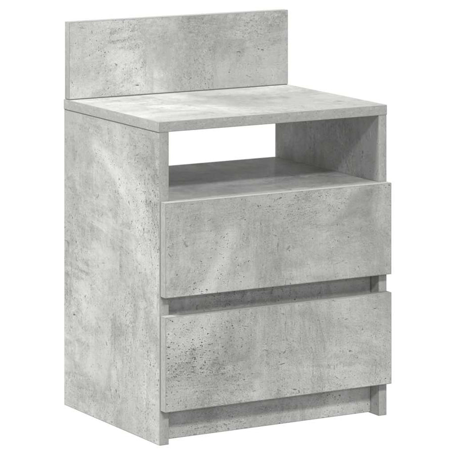 Nachtkastjes 2 st met 2 lades 40x33x60 cm betongrijs