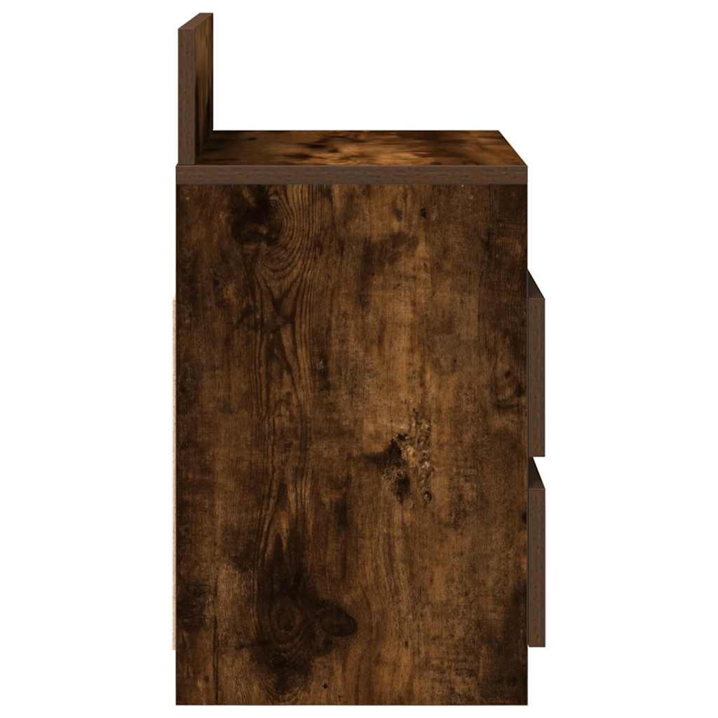 Nachtkastje met 2 lades 40x33x60 cm gerookt eikenkleurig
