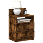 Bedside table with 2 drawers 40x33x60 cm smoked oak look