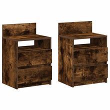 Nachtkastjes 2 st met 2 lades 40x33x60 cm gerookt eikenkleurig