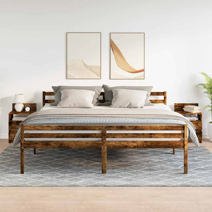 Nachtkastjes 2 st met 2 lades 40x33x60 cm gerookt eikenkleurig