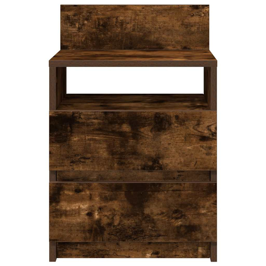 Nachtkastjes 2 st met 2 lades 40x33x60 cm gerookt eikenkleurig