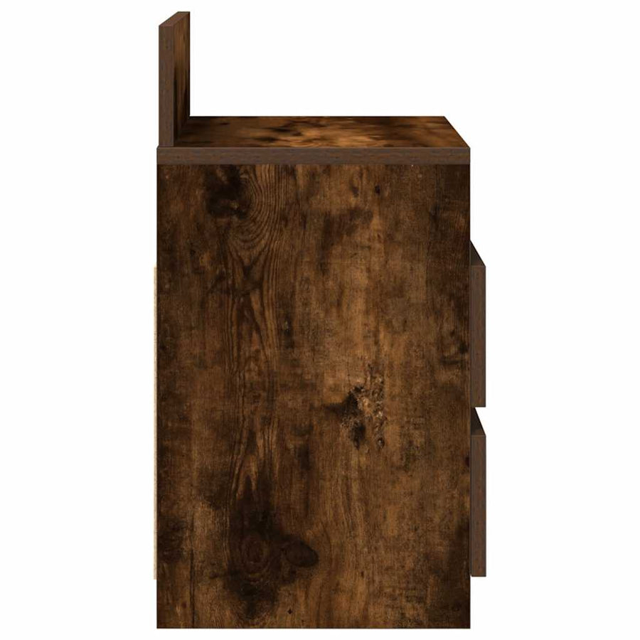 Nachtkastjes 2 st met 2 lades 40x33x60 cm gerookt eikenkleurig