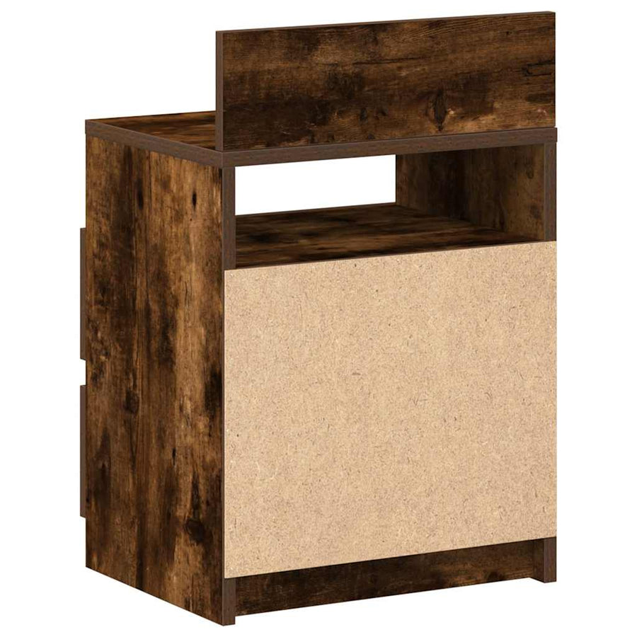 Nachtkastjes 2 st met 2 lades 40x33x60 cm gerookt eikenkleurig