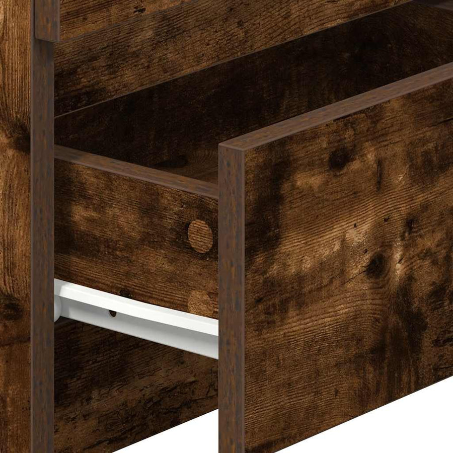 Nachtkastjes 2 st met 2 lades 40x33x60 cm gerookt eikenkleurig