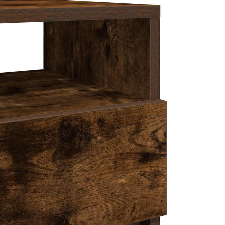 Nachtkastjes 2 st met 2 lades 40x33x60 cm gerookt eikenkleurig