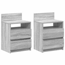 Nachtkastjes 2 st met 2 lades 40x33x60 cm grijs sonoma eiken