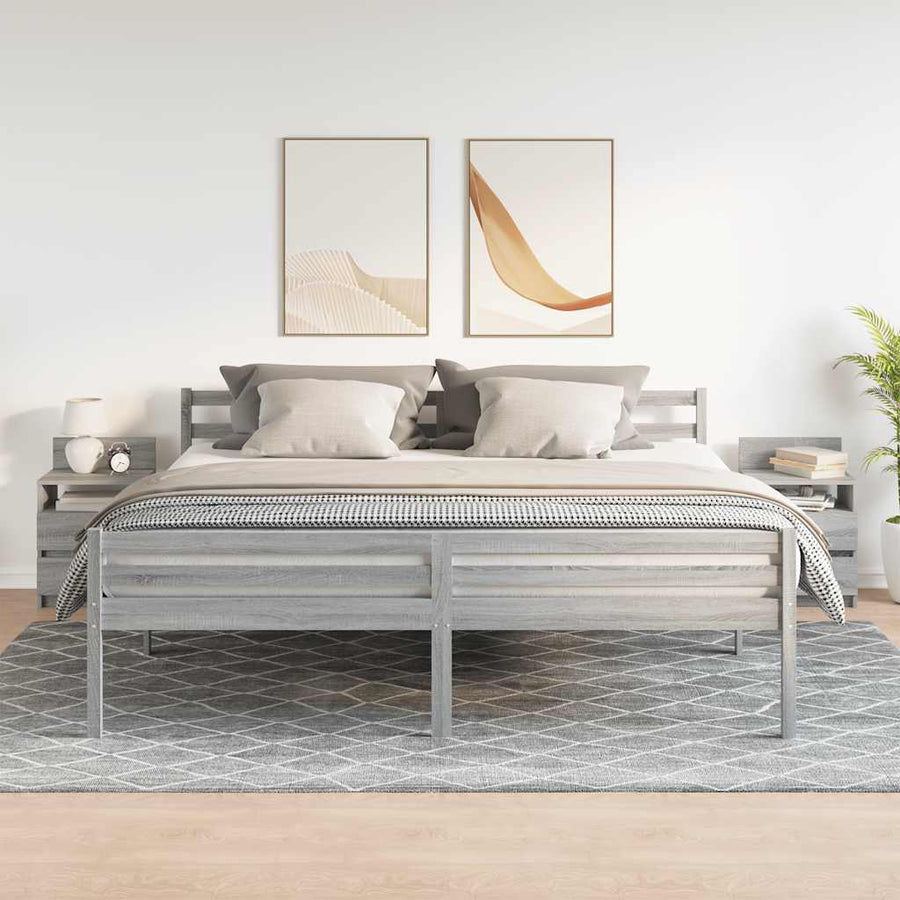Nachtkastjes 2 st met 2 lades 40x33x60 cm grijs sonoma eiken