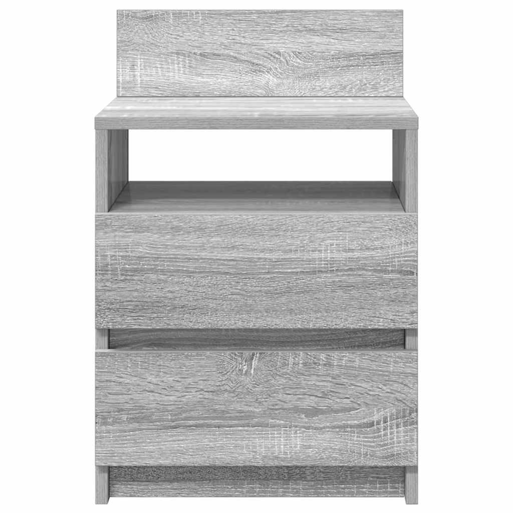 Nachtkastjes 2 st met 2 lades 40x33x60 cm grijs sonoma eiken