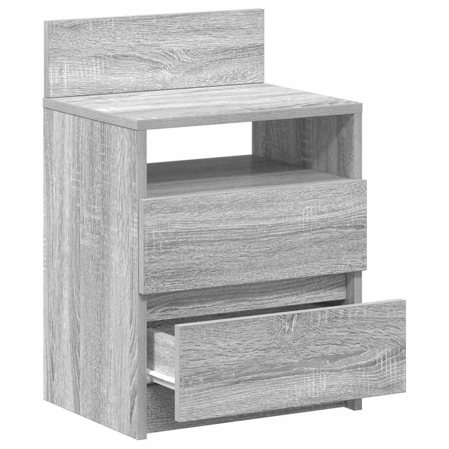 Nachtkastjes 2 st met 2 lades 40x33x60 cm grijs sonoma eiken