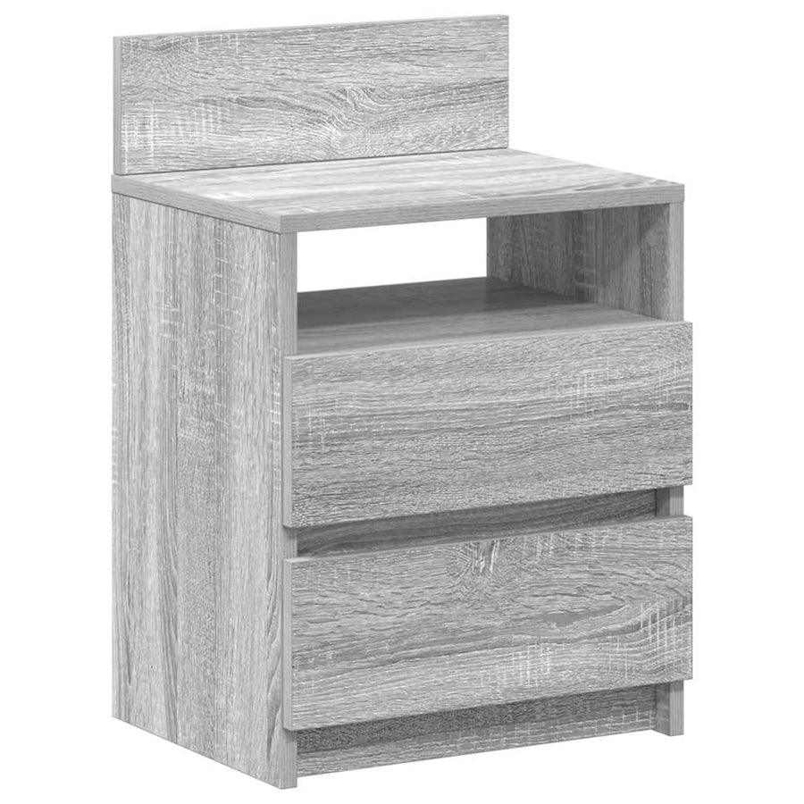 Nachtkastjes 2 st met 2 lades 40x33x60 cm grijs sonoma eiken