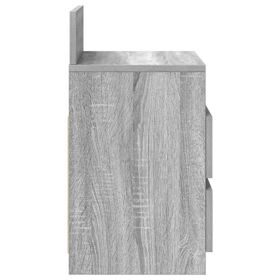 Nachtkastjes 2 st met 2 lades 40x33x60 cm grijs sonoma eiken