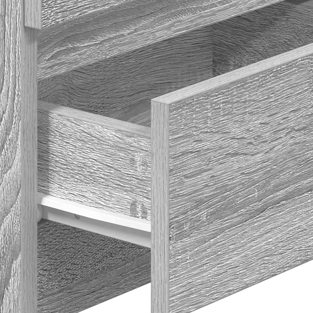 Nachtkastjes 2 st met 2 lades 40x33x60 cm grijs sonoma eiken