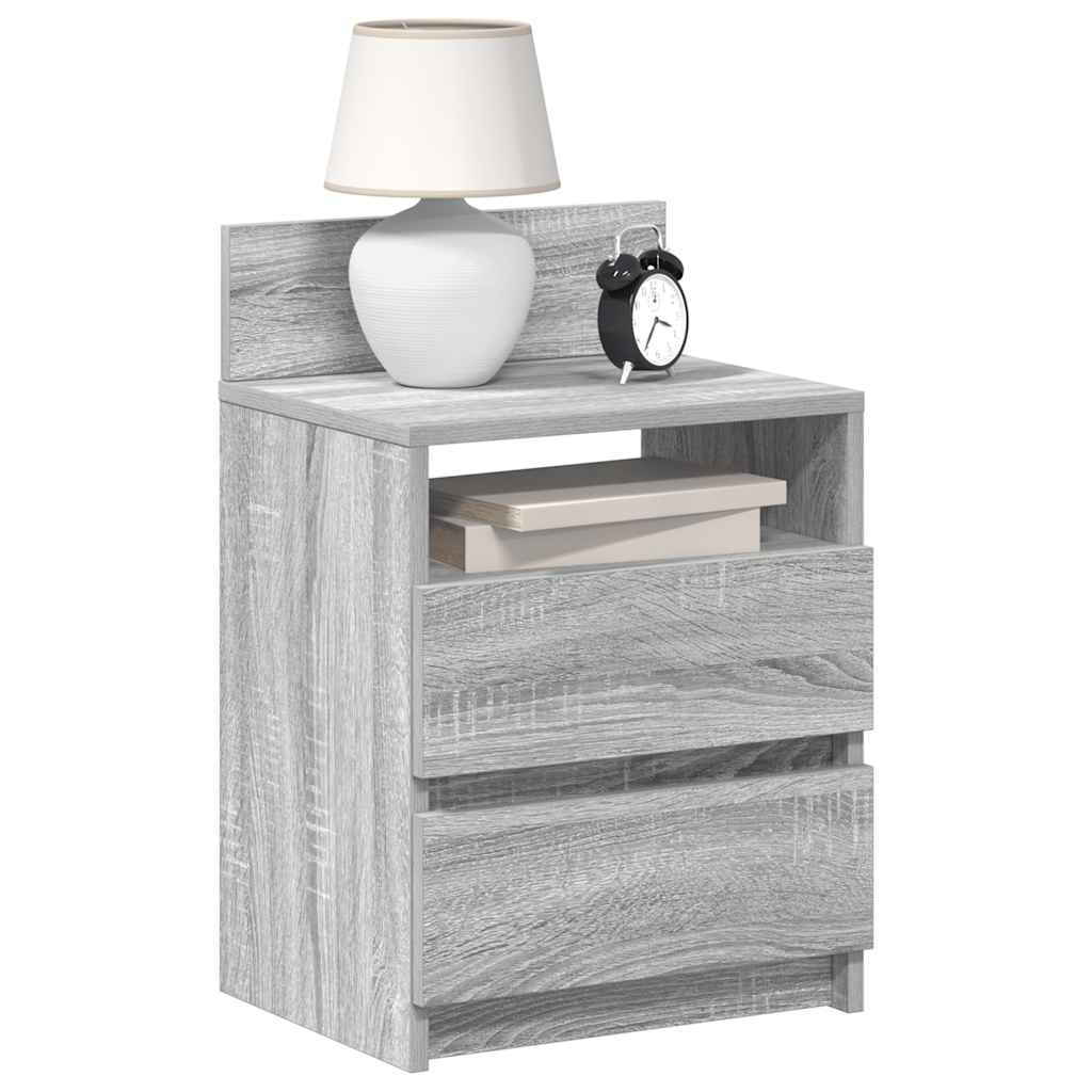 Nachtkastjes 2 st met 2 lades 40x33x60 cm grijs sonoma eiken
