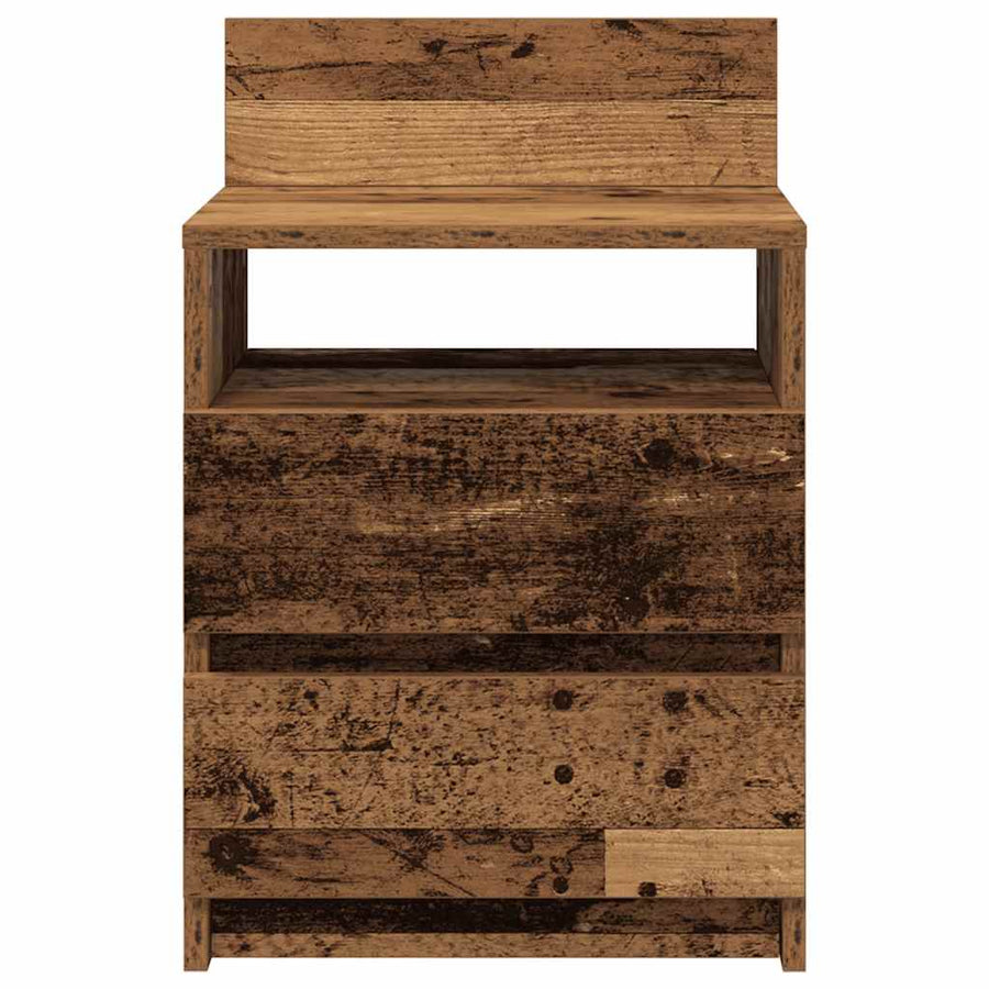 Nachtkastjes 2 st met 2 lades 40x33x60 cm oud houtkleurig