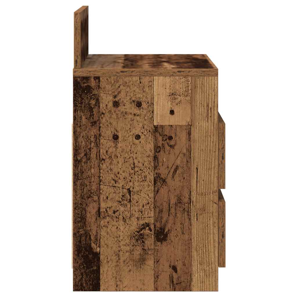 Nachtkastjes 2 st met 2 lades 40x33x60 cm oud houtkleurig